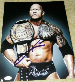 Jsa Dwayne The Rock Johnson Signed Autographed 11x14 Photo Picture Wwe Wwf