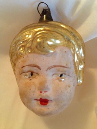 Antique German Christmas Ornament Child With Nightcap
