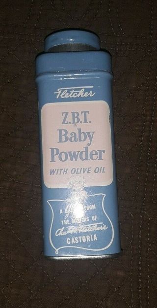 Vintage Z.  B.  T.  Zbt Baby Powder Tin Metal Can 4.  5 Oz Litho Advertising