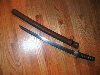 [12s042] Japanese Samurai Sword: Ija Ww - Ii Yoshimichi Short Gunto Wakizashi