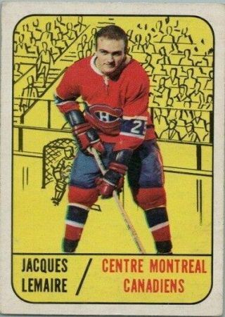 1967 - 68 Topps Jacques Lemaire Rookie Card 3 Vg/ex Vintage Hockey Card