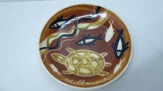 Vintage Australian Pottery Martin Boyd Aboriginal Motif Dish Ceramic Studio Art