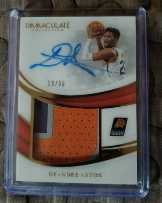 Deandre Ayton 2018 - 19 Immaculate Rookie Patch Auto Gold Acetate 19/50