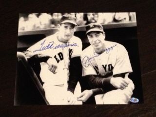 Ted Williams / Joe Dimaggio Signed 8x10 Photo.  Certified With