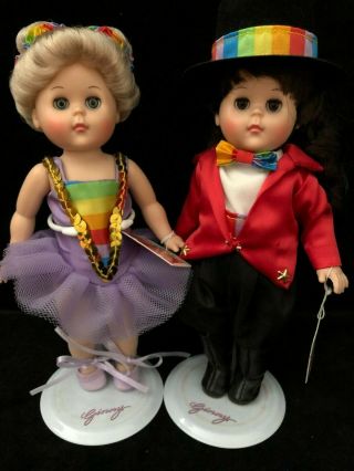 Two Vintage Vogue Ginny Little Circus 8 " Vinyl Dolls