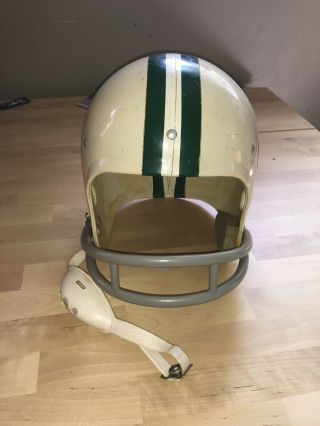 VINTAGE JETS Helmet Child ' s Football NY Jets 60s Rawlings Large AirFlo W/ Pads 3