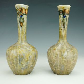 Vintage Cranstone Pottery Tube Lined Vases - Art Deco