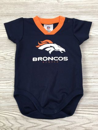Nfl Denver Broncos Baby Infant 6 - 12 Months Jersey Shirt Body Suit Football