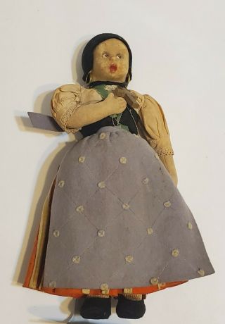 Unmarked Lenci Mascotte Doll? Vintage Felt Doll 8.  5 " Dirty Restoration Project
