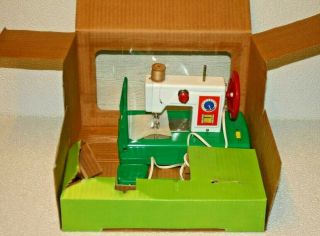Vintage Miniature Childs Sewing Machine All Metal & Electric Boxed Toy 2