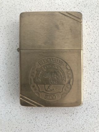 Vintage Zippo Lighter Uss Nassau Lha 4