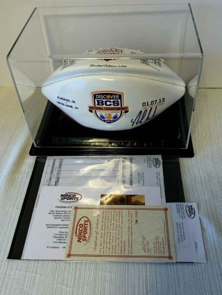 Le 2013 Bcs National Champions Football (ala Vs Notre Dame) Signed By Nick Saban