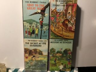 The Bobbsey Twins 4 Books,  Visit The Great West,  Mystery At School,  County Fair