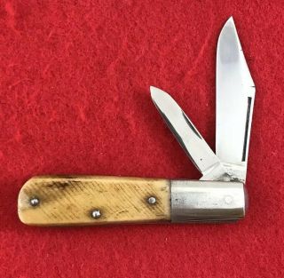 Vintage Belknap Louisville Ky 5722 Sawed Bone Handles Barlow Two Blade Knife