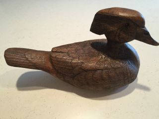 Decorative Duck Decoy Carved Merganser Figure Wood Resin 1019 Glass Eyes