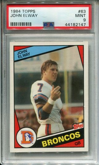 1984 Topps 63 John Elway Rookie Psa 9 Denver Broncos