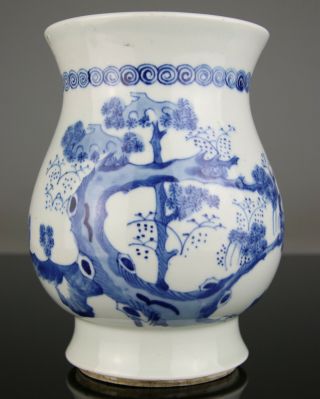 Antique Rare Chinese Porcelain Vase Blue White Double Circle - Kangxi Qing 18th