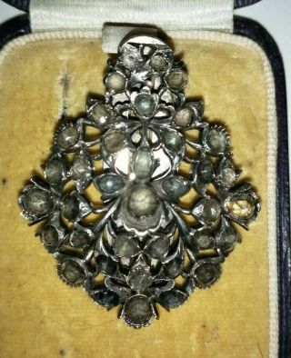 Stunning,  Antique Victorian Diamond Paste Clip Brooch 19th.  C