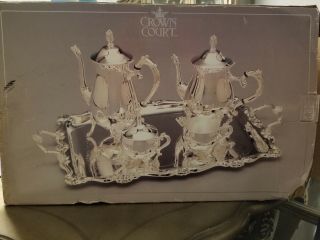 Crown Court 5 Piece Silver - Plated Coffee Set