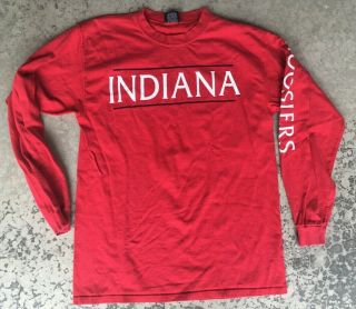 Vintage Indiana University Iu Hoosiers Galt Sand T - Shirt Sz M Medium Long Sleeve