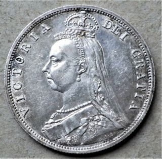 1887 Victoria Silver Half Crown 2/6 Coin Vintage Antique