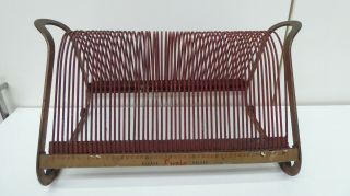 Vintage Art Deco Copper And Cloth Wire Suzie Record Holder Rack Stand -