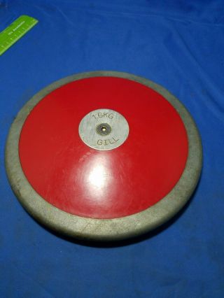 Vintage Gill Athletics 1.  6 Kg High School Red Discus