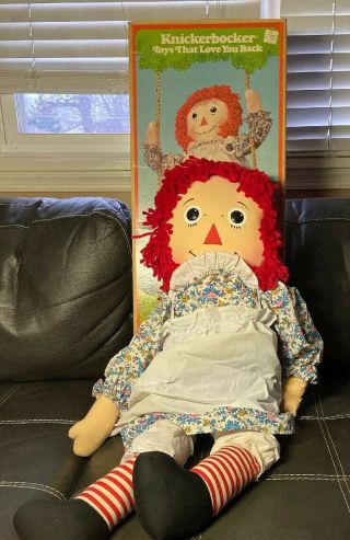 Vintage Knickerbocker Raggedy Ann 35” Doll Box Mib Toy 0035 Rag Minty