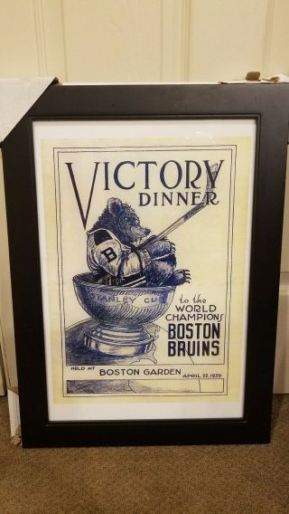 Vintage Nhl Boston Bruins 1939 Stanley Cup Dinner Celebration