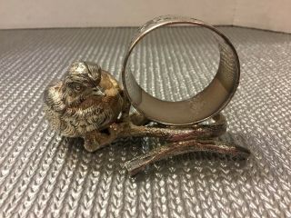 Antique Silverplate Figural Napkin Ring - Bird On Branch Meriden B Co 226