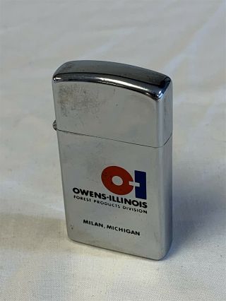 Vintage 1969 Zippo Slim Owens Illinois Forest Products Division Lighter