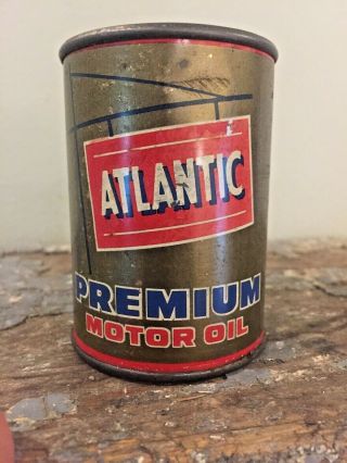 Vintage ATLANTIC PREMIUM Motor Oil Can Bank Gas Station Giveaway Promo Premium 2