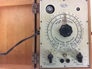 Vintage Solar Mfg.  Corp.  Capacitor Analyzer Type Cbc 1 - 60,  115 Volts,  60 Cycles