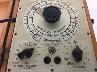 Vintage Solar Mfg.  Corp.  CAPACITOR ANALYZER Type CBC 1 - 60,  115 Volts,  60 Cycles 2