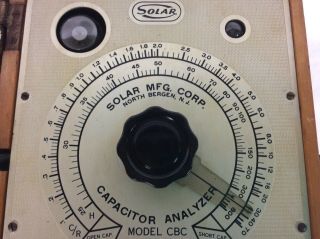 Vintage Solar Mfg.  Corp.  CAPACITOR ANALYZER Type CBC 1 - 60,  115 Volts,  60 Cycles 3