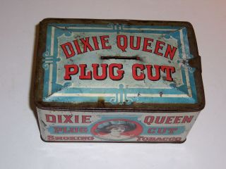 vintage Dixie Queen Plug Cut Smoking Tobacco tin/can,  canister 3
