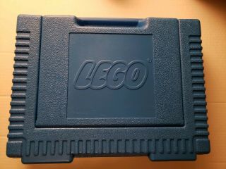 Vintage Lego Storage Carrying Case Blue Plastic Box Bin 1984