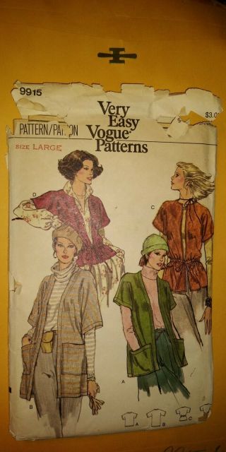 1980s Vintage Very Easy Vogue Patterns 9915