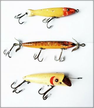 Group Of 3 Heddon Saltwater Lures Big Mary Torpedo Deluxe Basser