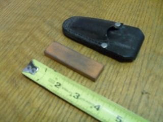 Vintage Pocket Sharing Stone In Leather Sheath (90830 - 3)