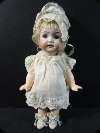 Antique K Star R Kammer & Reinhardt 7 - 3/4” Bisque Head Character Baby Doll 126