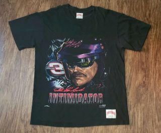 Dale Earnhardt The Intimidator 3 Black T - Shirt Nascar Racing Vintage " Nutmeg " L
