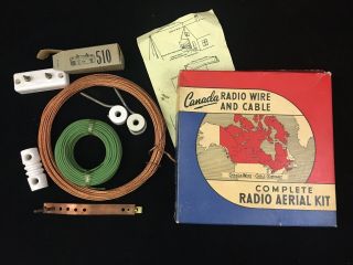 Vintage Canada Radio Wire And Cable Aerial Kit With Box