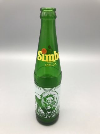 Vintage Simba 10 Oz Green Alc Soda Bottle - Coca Cola Company