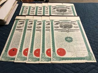 $10,  000 Vintage 1892 Gold Bond Certificate Leavenworth Rr Railroad Depot Kansas