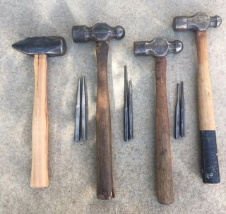 Old Vintage Tools 10 Pc Hammer Cold Punches Heller Blacksmith Machinist