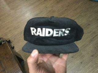 Vintage Oakland Los Angeles Raiders Corduroy Snapback Hat Cap STARLINE TRUCKER 3