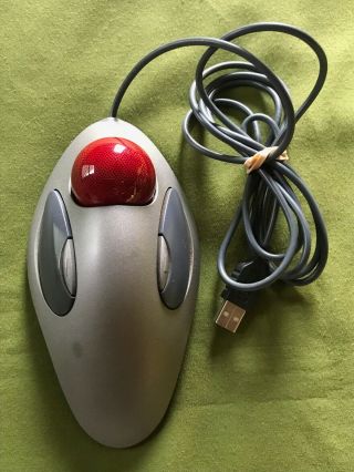 Nuc Vintage Grey Logitech Marble Mouse Usb Trackball Computer T - Bc21
