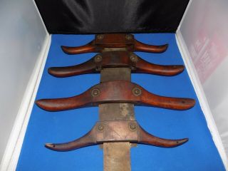 4 Vintage Wooden Spoke Shave Planes Wooden Set Of 4 Different Antique Knives