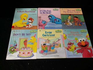 6 Vintage 1989 Sesame Street Growing Up Golden Books Kids Childrens Learning